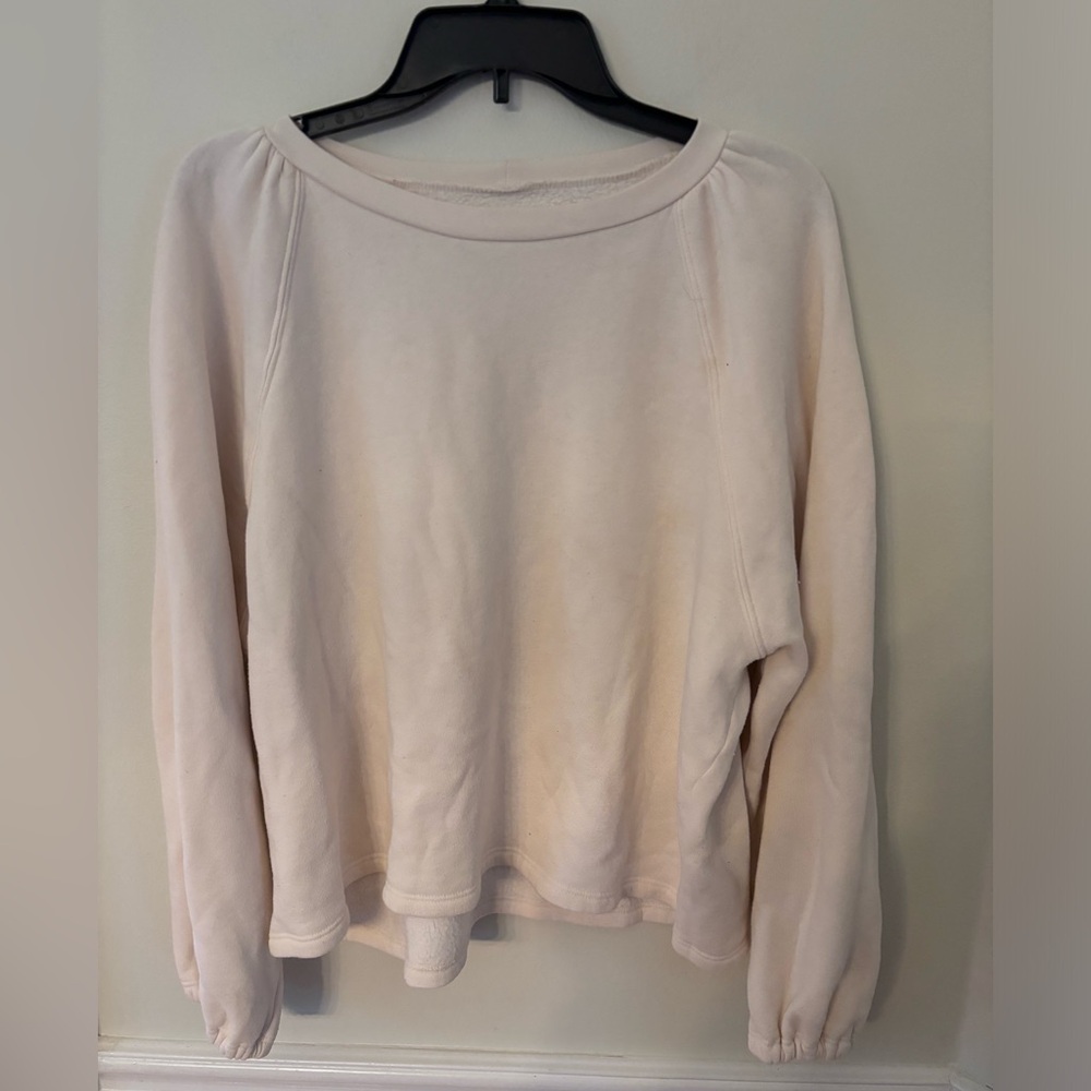 Xirena cream sweatshirt with gathered details